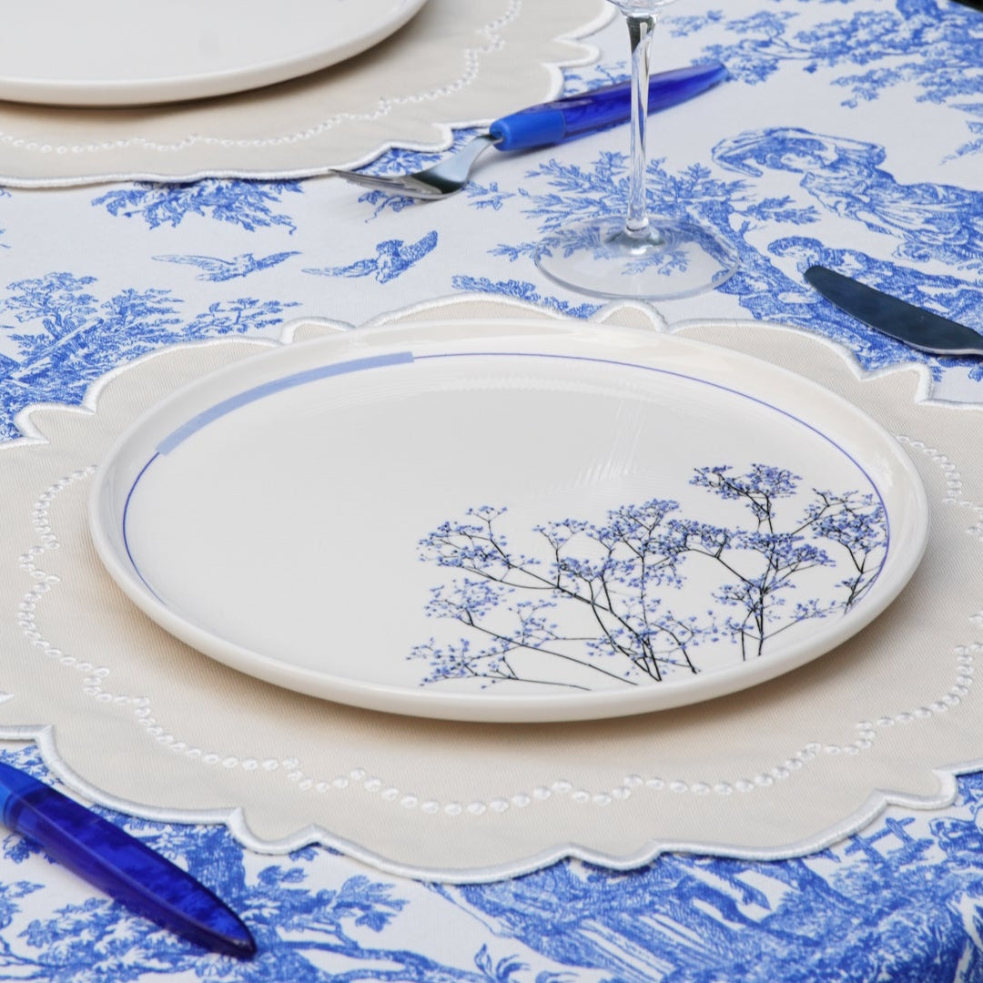 Harmony Cream Round Fabric Placemat