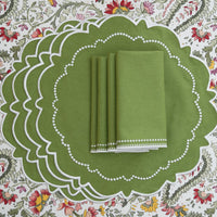 Harmony Green Round Fabric Placemat & Napkin Set