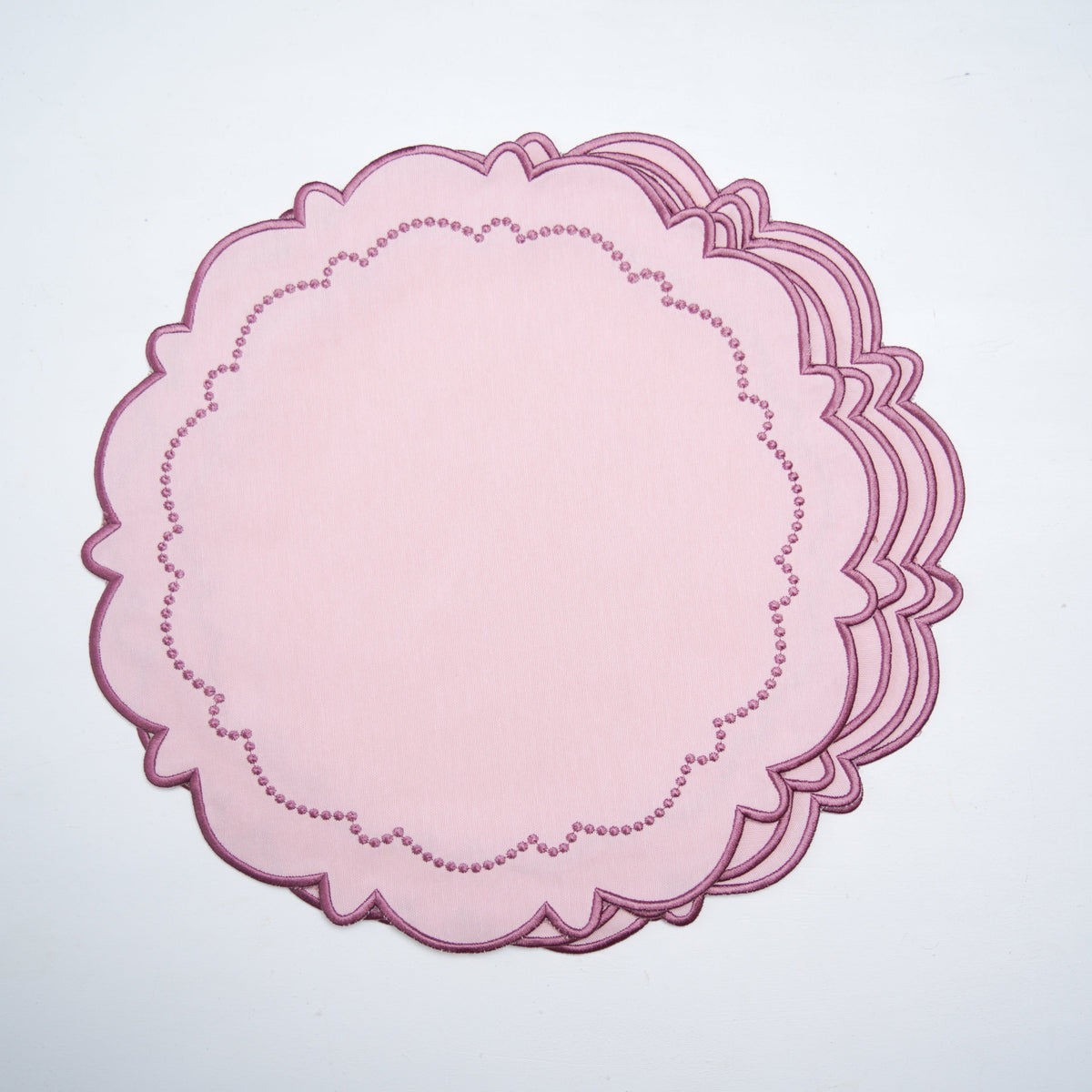 Harmony Pink Round Fabric Placemat