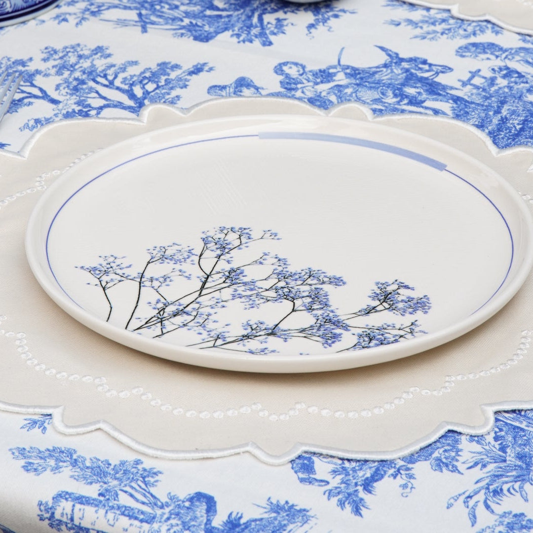 Harmony Cream Round Fabric Placemat