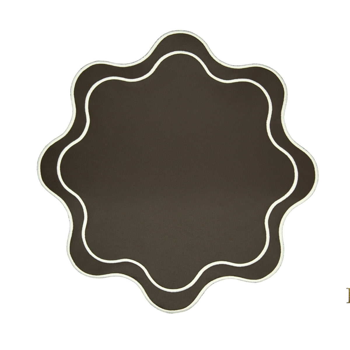 Haven Brown Wavy Edge Faux Leather Placemat