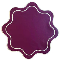 Burgundy Wavy Edge Faux Leather Placemat