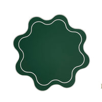 Haven Green Wavy Edge Faux Leather Placemat