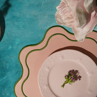 Haven Pink Wavy Edge Faux Leather Placemat