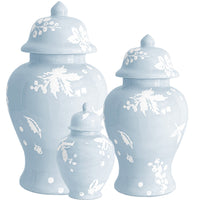 Deck the Halls Ginger Jars in Hydrangea Light Blue