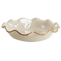 Holiday Botanical Scalloped Bowls with 22K Gold Trim