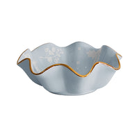Holiday Botanical Scalloped Bowls with 22K Gold Trim