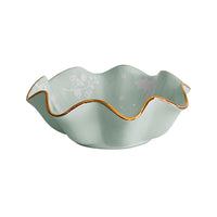 Holiday Botanical Scalloped Bowls with 22K Gold Trim