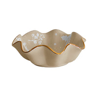 Holiday Botanical Scalloped Bowls with 22K Gold Trim