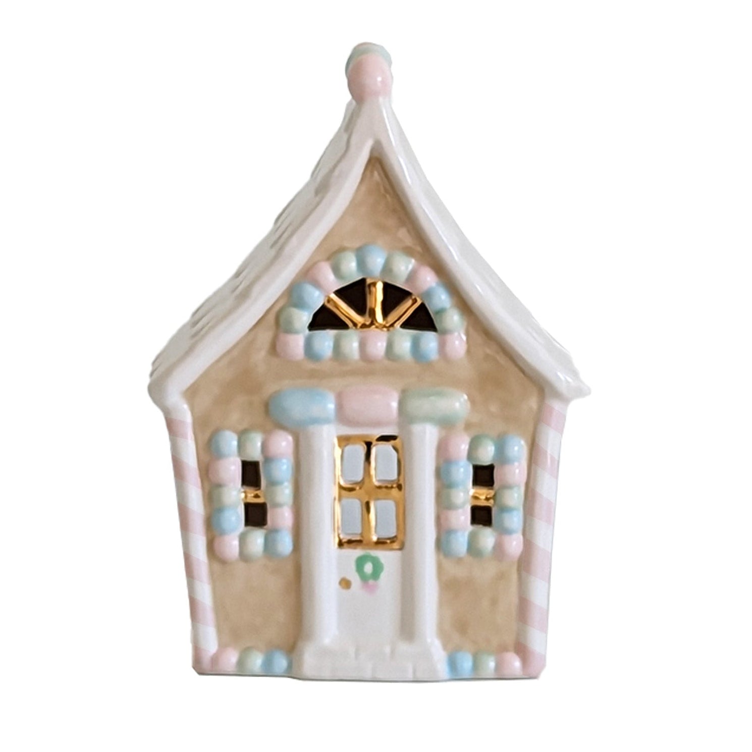 Pastel Gingerbread House with 22K Gold Accents