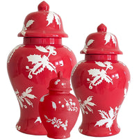 Deck the Halls Ginger Jars in Red (Various Sizes)