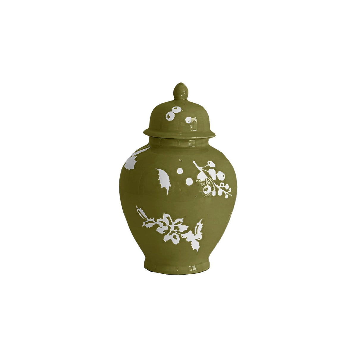 Deck the Halls Ginger Jars in Moss Green (Various Sizes)