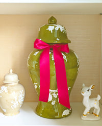Deck the Halls Ginger Jars in Moss Green (Various Sizes)