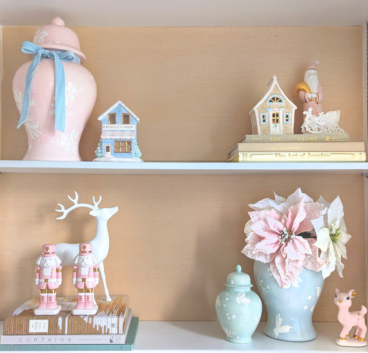 Deck the Halls Ginger Jars in French Blue