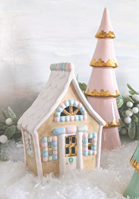 Pastel Gingerbread House with 22K Gold Accents