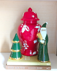 Deck the Halls Ginger Jars in Red (Various Sizes)