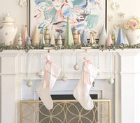 Sea Glass Fluted Christmas Trees with 22K Gold Brushstroke Accent (Various Sizes)