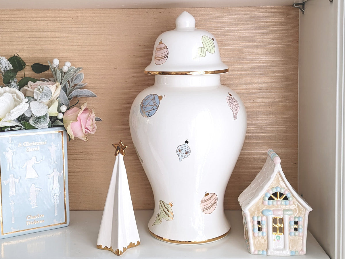 Pastel Baubles Ginger Jars with 22K Gold Accents (Various Sizes)