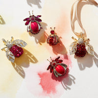 Sparkle Bee Ruby Hanging Ornament