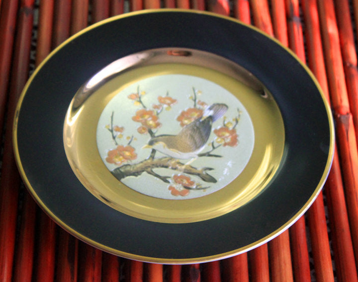 Chokin Etched Copper Decorative Plate – Gold & Silver Gilded