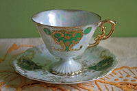 Vintage Cup and Saucer with Pansies by Royal Sealy China