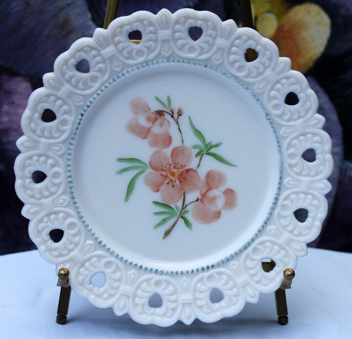 Antique Hand Painted Plate – Red Roses Decorative Serving Piece