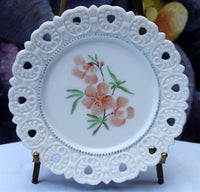 Antique Hand Painted Plate – Red Roses Decorative Serving Piece