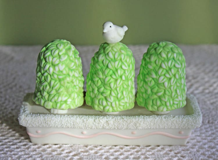 Department 56 Figurines – Three Topiaries with Bird Collectibles