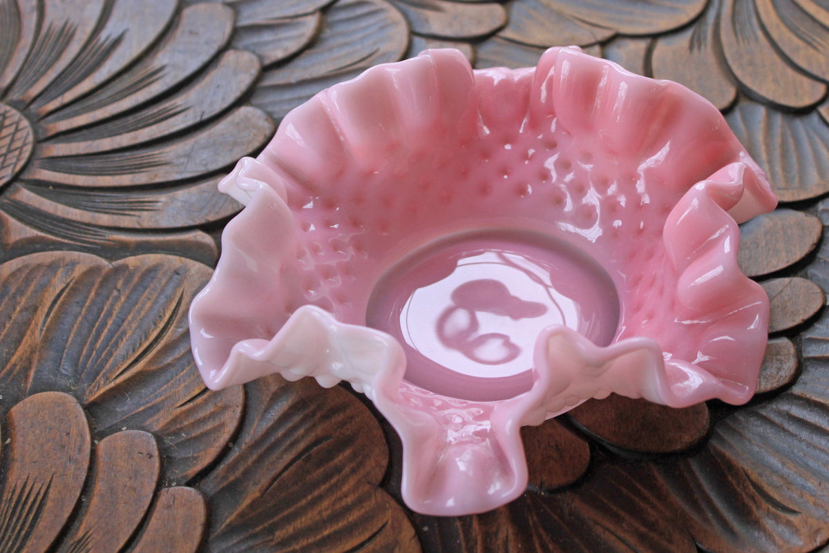 Fenton Pink Milk Glass Bowl