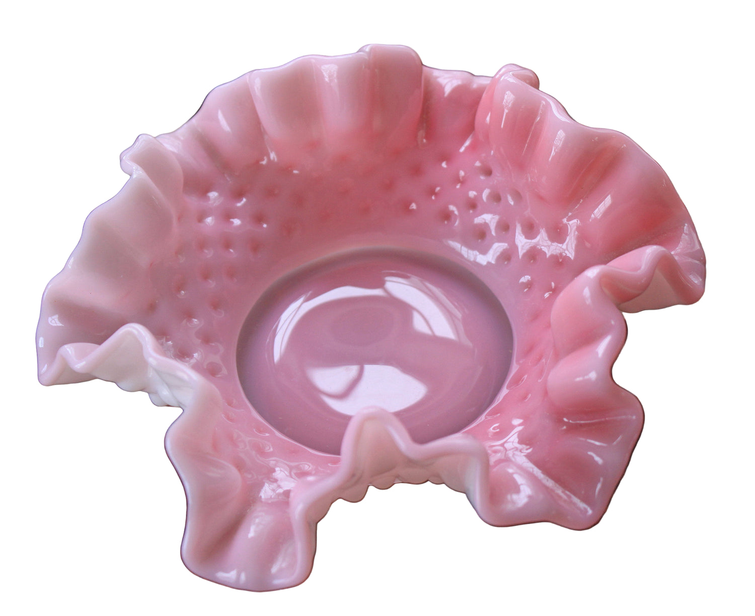 Fenton Pink Milk Glass Bowl