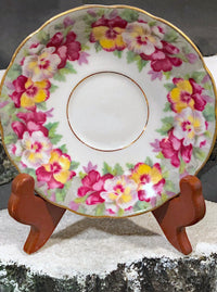 Vintage Cup and Saucer with Pansies by Royal Sealy China