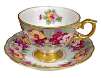 Vintage Cup and Saucer with Pansies by Royal Sealy China