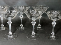 Fostoria Meadow Rose Etched Low Sherbet Glasses – Set of 10 Vintage Stemware