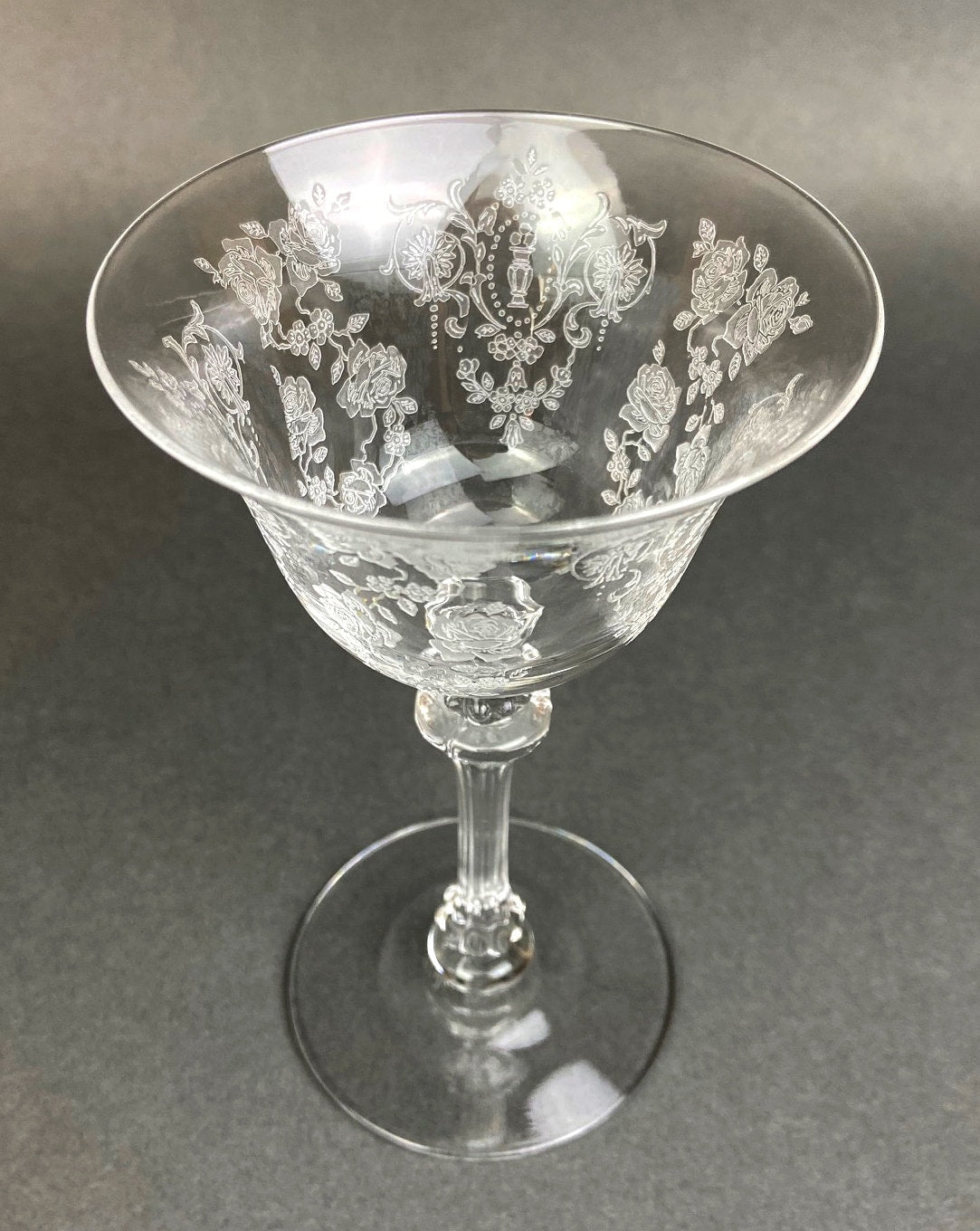 Vintage Tiffin Franciscan Champagne Glasses – Cherokee Rose Etched Set of 8