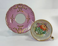 Royal Halsey & Royal Sealy Mismatched Tea Set – Iridescent Fruit Pattern Cup & Saucer