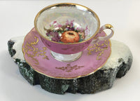 Royal Halsey & Royal Sealy Mismatched Tea Set – Iridescent Fruit Pattern Cup & Saucer