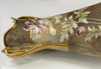 Hand Painted Nippon Art Nouveau Vase Japan Champagne Gold Pink Cream