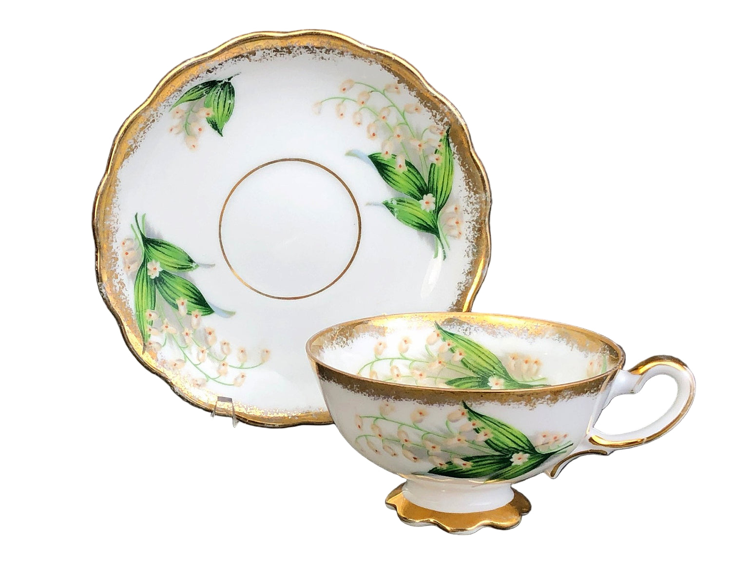 Vintage Teacup & Saucer – Lilies of the Valley Pattern