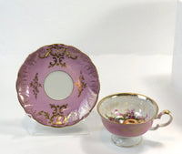 Royal Halsey & Royal Sealy Mismatched Tea Set – Iridescent Fruit Pattern Cup & Saucer
