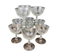 Fostoria Meadow Rose Etched Low Sherbet Glasses – Set of 10 Vintage Stemware