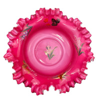 Vintage Hand Painted Pink Ruffled Bowl – Wildflower Centerpiece