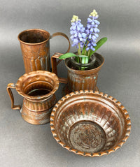 Vintage Hand Hammered Copper & Tin Colander – Rustic Kitchen Decor