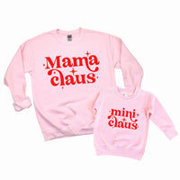 Mama Claus and Mini Claus Christmas Sweatshirt Set