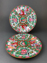 Set of 5 Hand Painted Asian Plates – Dragons & Peonies 10"
