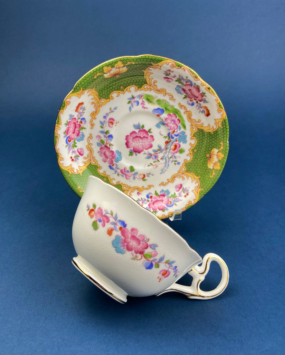 Vintage A.B.J. Grafton Fine Bone China Cup & Saucer – Asian Motif England