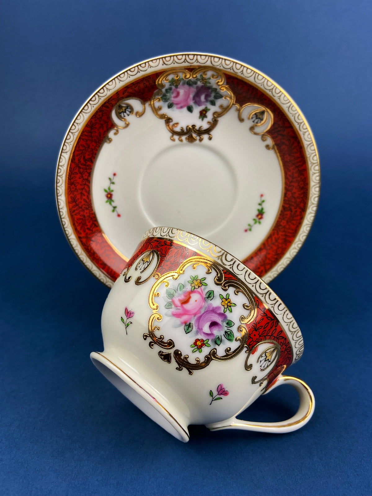 Vintage Hand Painted Cup & Saucer – Occupied Japan Fine Bone China