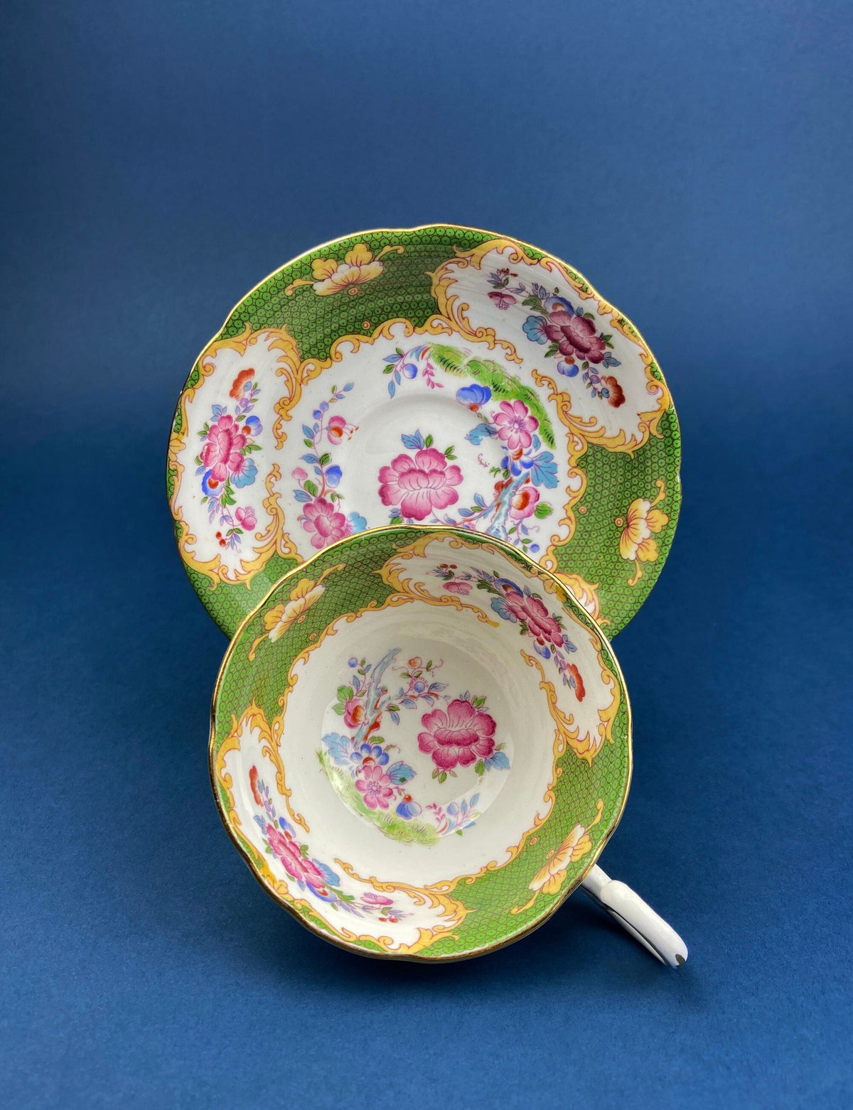 Vintage A.B.J. Grafton Fine Bone China Cup & Saucer – Asian Motif England