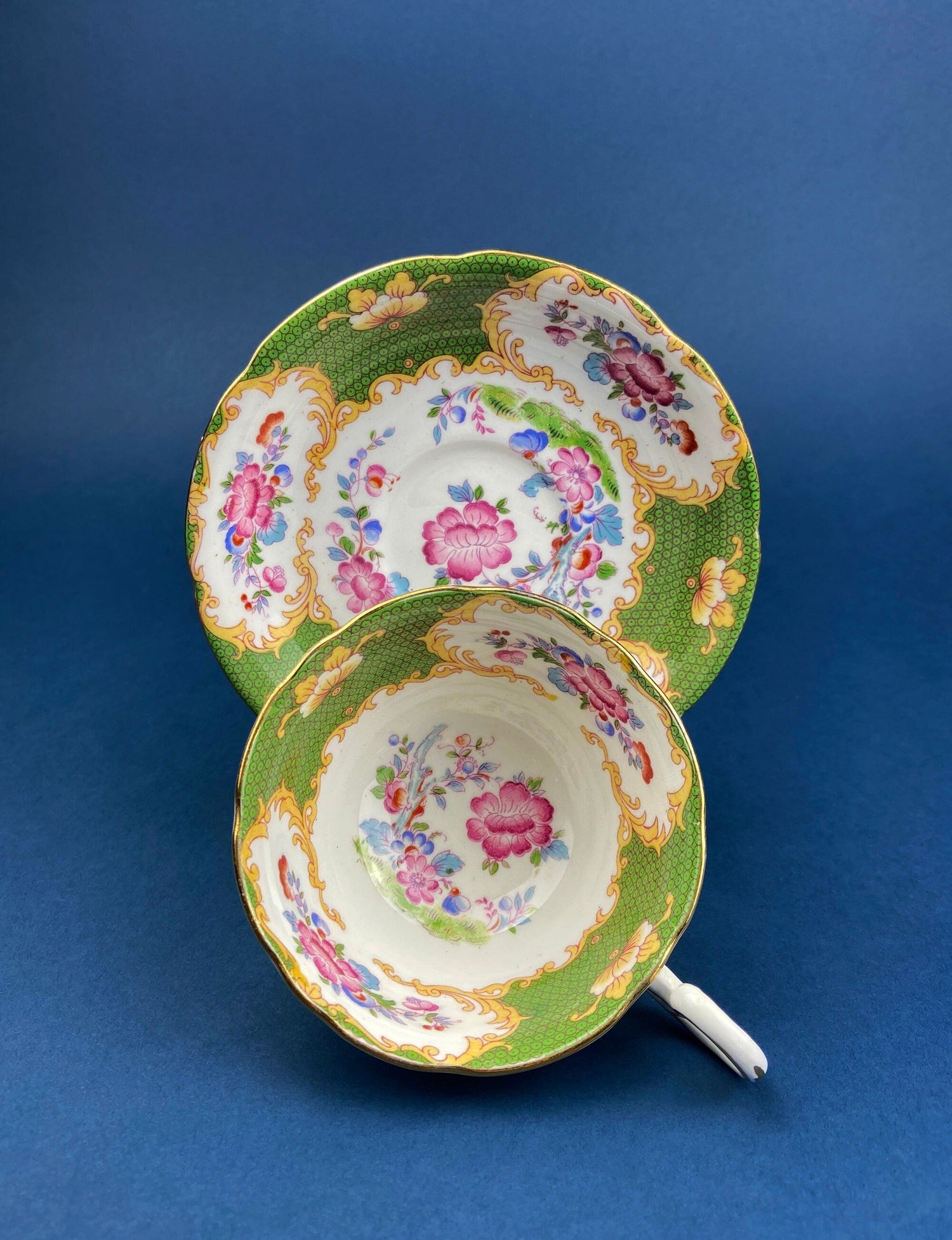 Vintage A.B.J. Grafton Fine Bone China Cup & Saucer – Asian Motif England