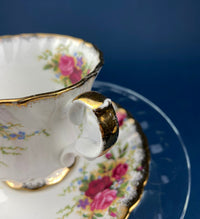 Vintage Queen Anne Bone China Cup & Saucer – Summer Days Pattern
