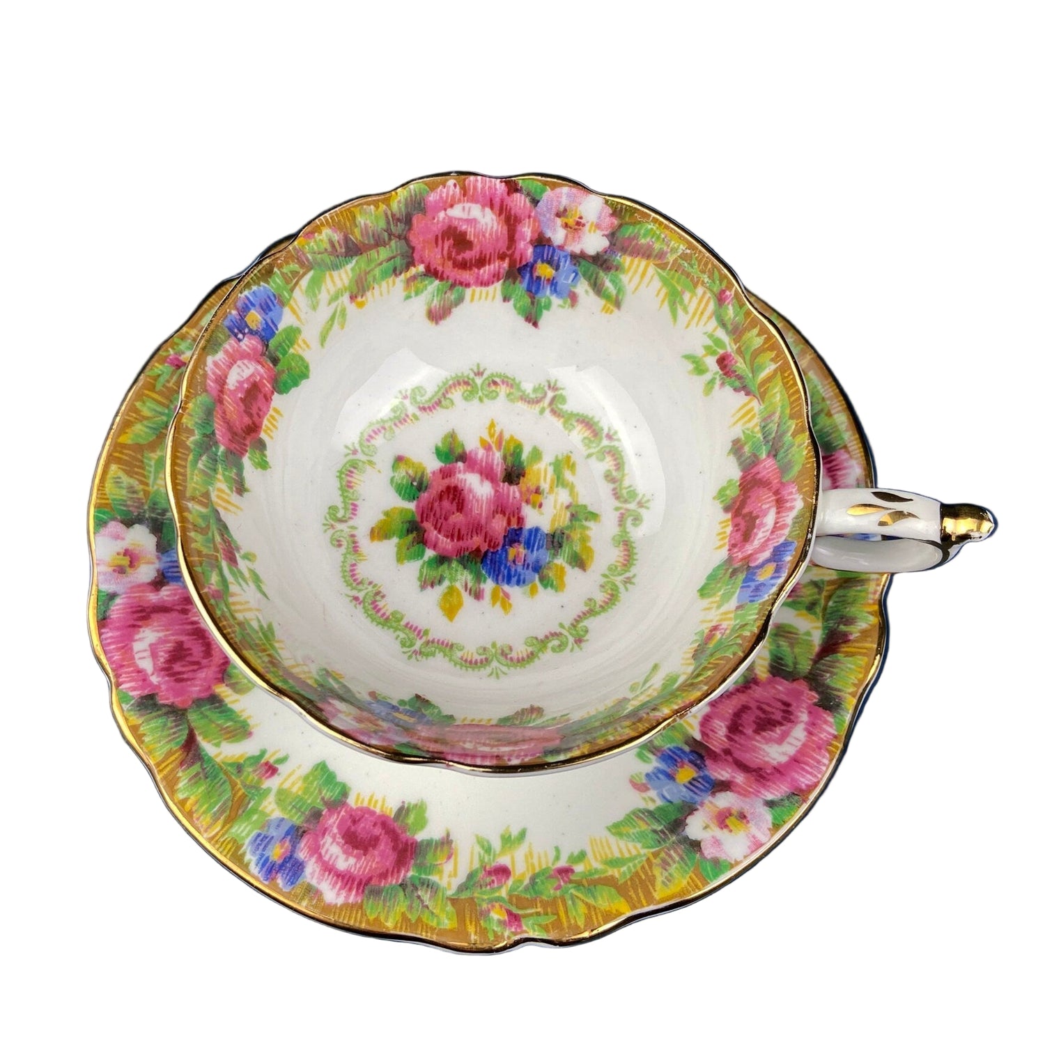 Vintage Paragon Tapestry Rose Cup & Saucer – Fine Bone China England